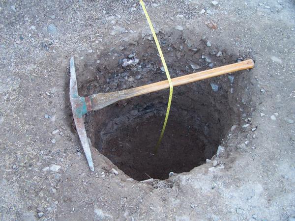 3 Foot deep hole for the Geothermal Reservoir