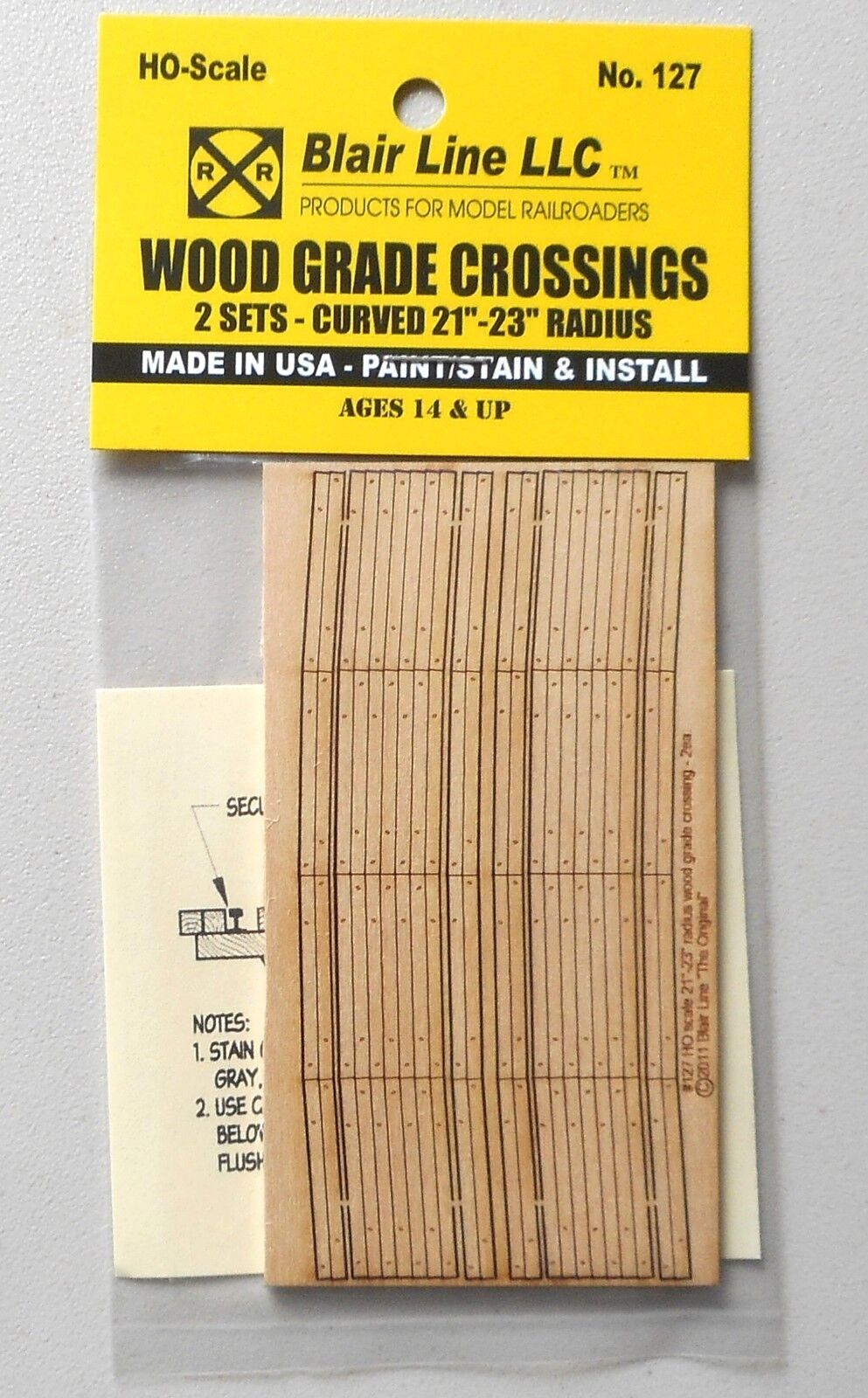 Wood Grade Crossings Curved 21-23 HO SCALE TRAIN LAYOUT DIORAMA BLAIR LINE 127