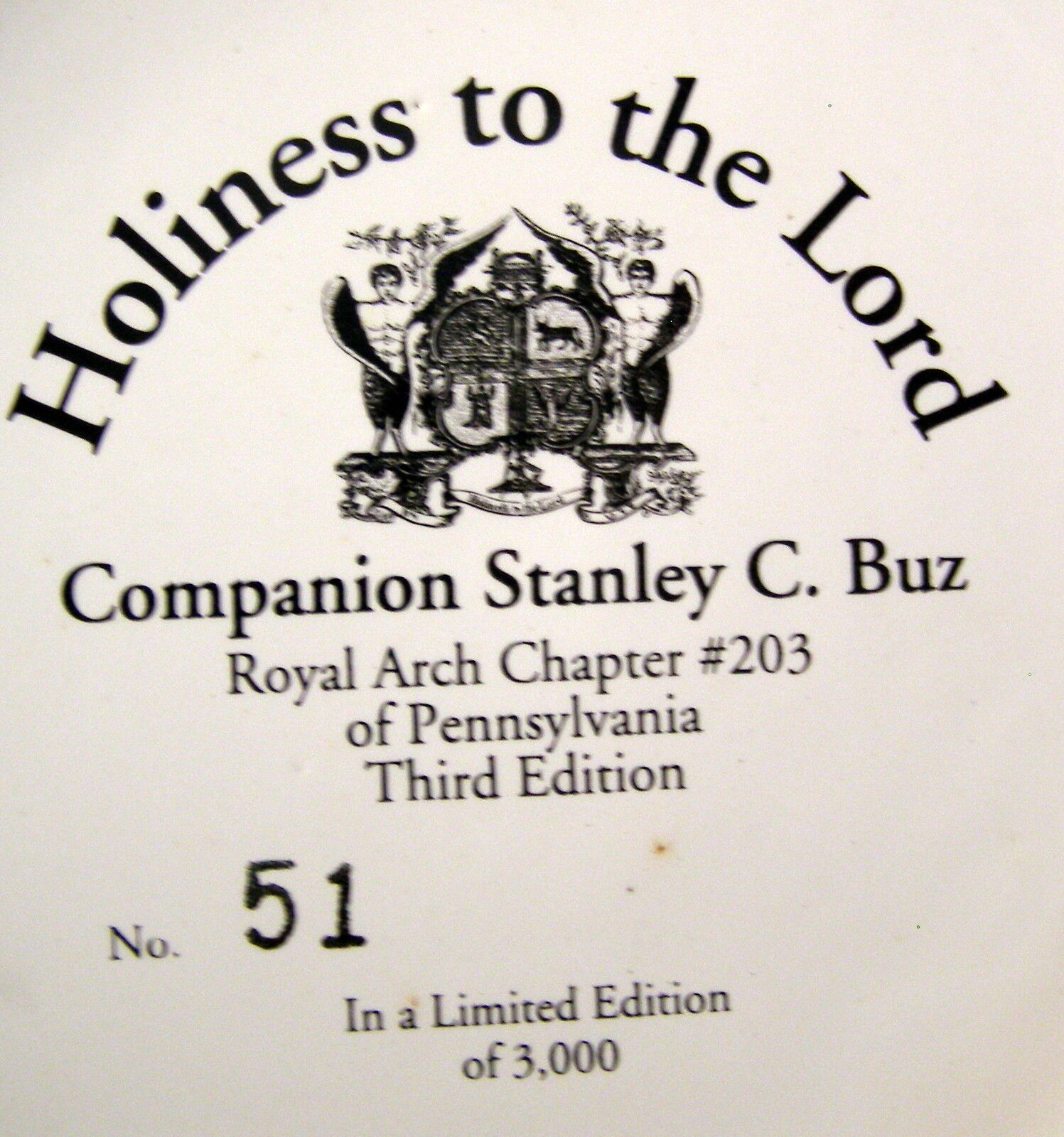 ** RARE - Vintage - HOLINESS of the LORD - Royal Arch - 200th Anniversary STEIN