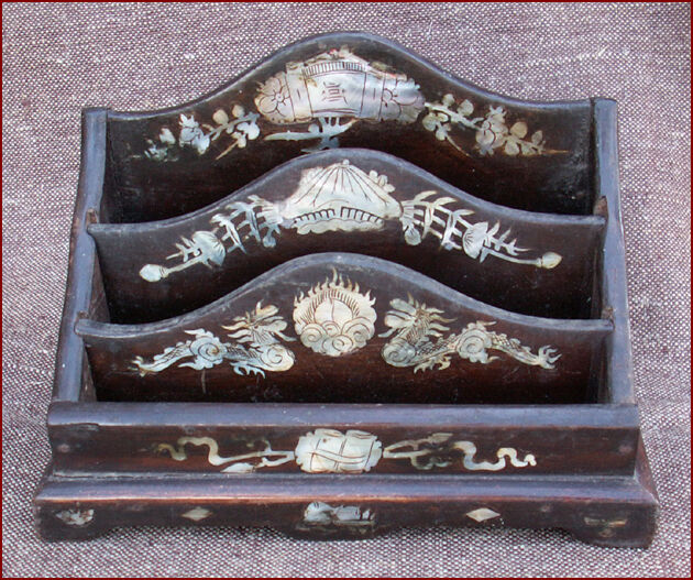 Mother of Pearl Inlayed Document Box Letter Holder Southeast Asian 1940