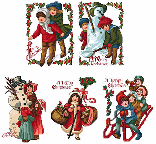 ABC Designs 5 Vintage Christmas Machine Embroidery Designs in Cross Stitch 5\