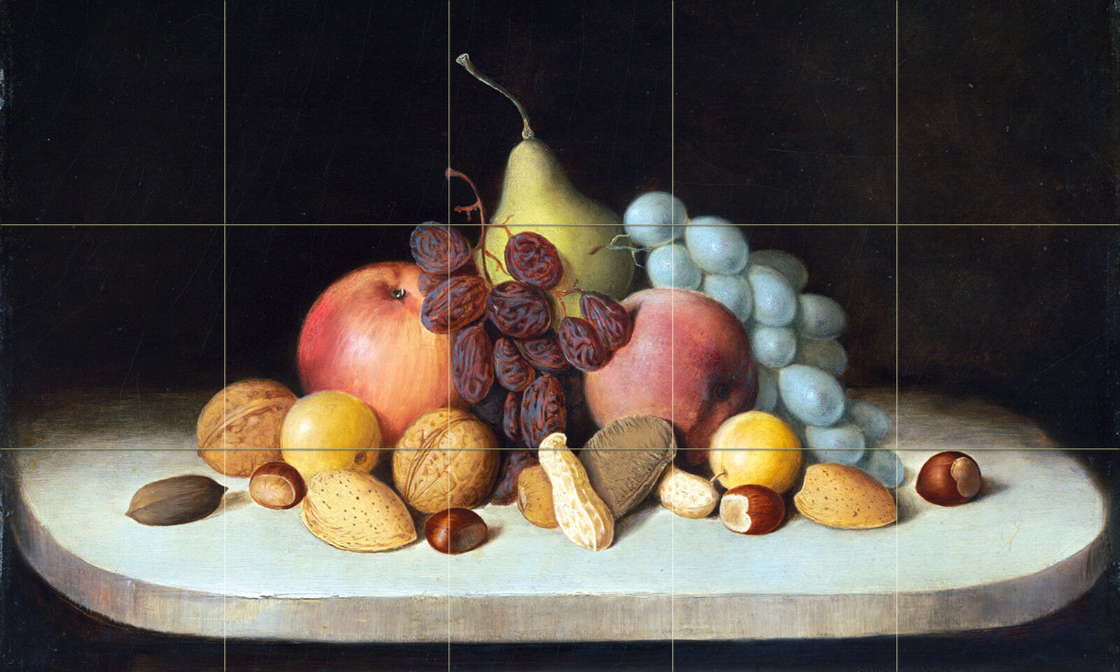 30 x 18 Art Fruit and Nuts Ceramic Mural Backsplash Bath Tile #2410