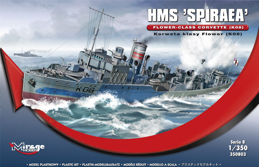 HMS SPIRAEA (K-08) WW II ROYAL NAVY CORVETTE (W/PE PARTS) 1/350 MIRAGE