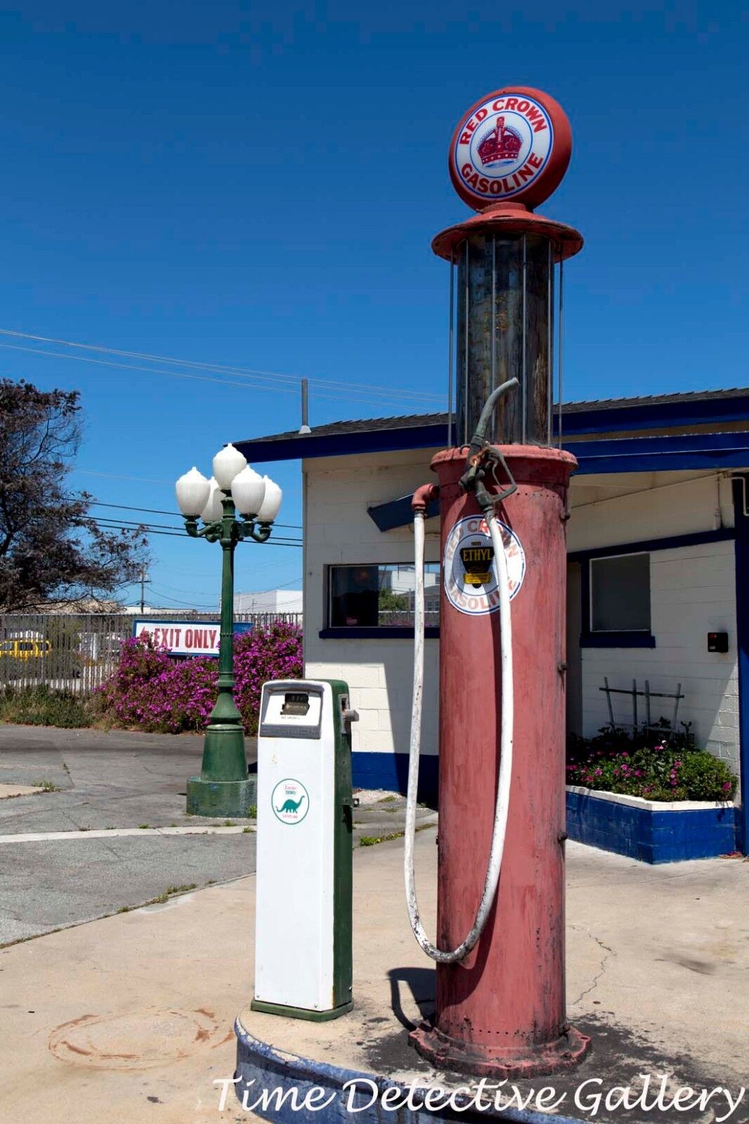 Vintage Red Crown Gas Pump, Seaside, California - Color Photo Print