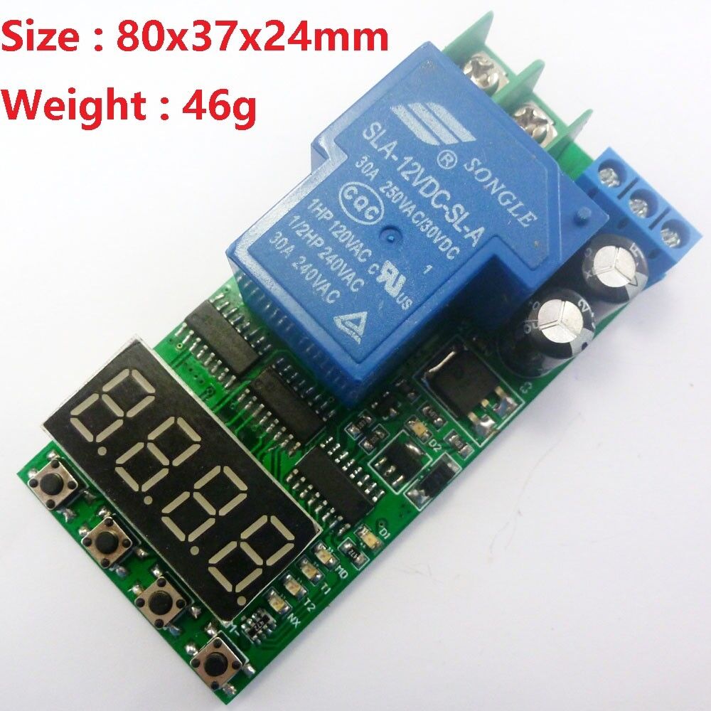 DC 12V 30A High Power Multifunction Cycle Timer Delay Relay PLC Module 0.1s-270h