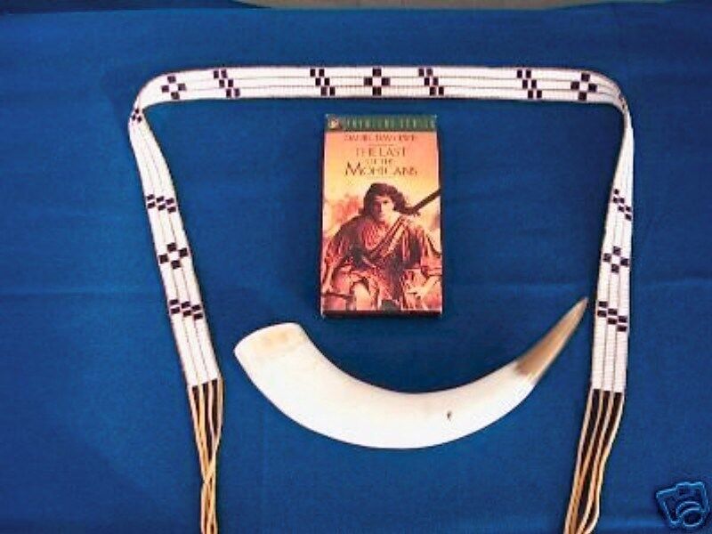 Last of the Mohicans Beaded Powder Horn Wampum Belt