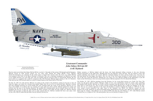 A-4 Skyhawk, John McCain was a HERO Aviation Art, Ernie Boyette