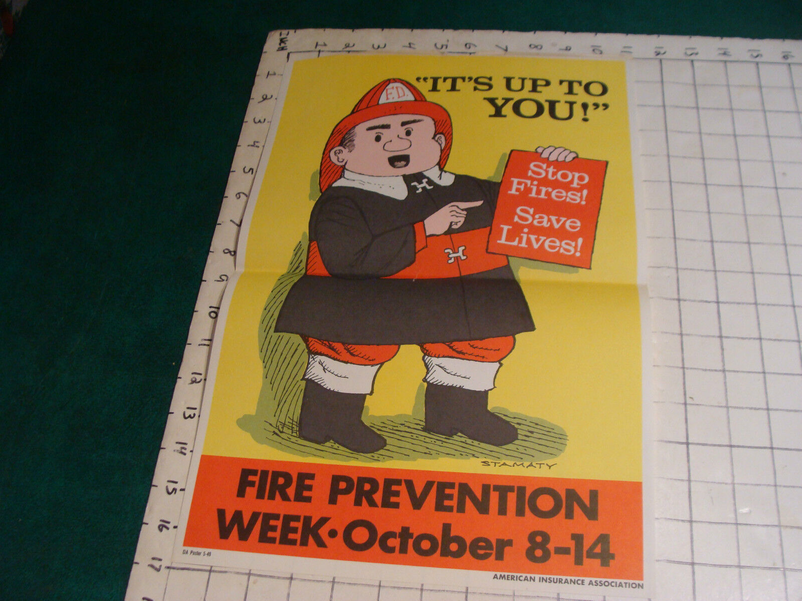 Original 1970\'s or 80\'s Fire Prevention Week Poster: art by Stamaty 11 x 17