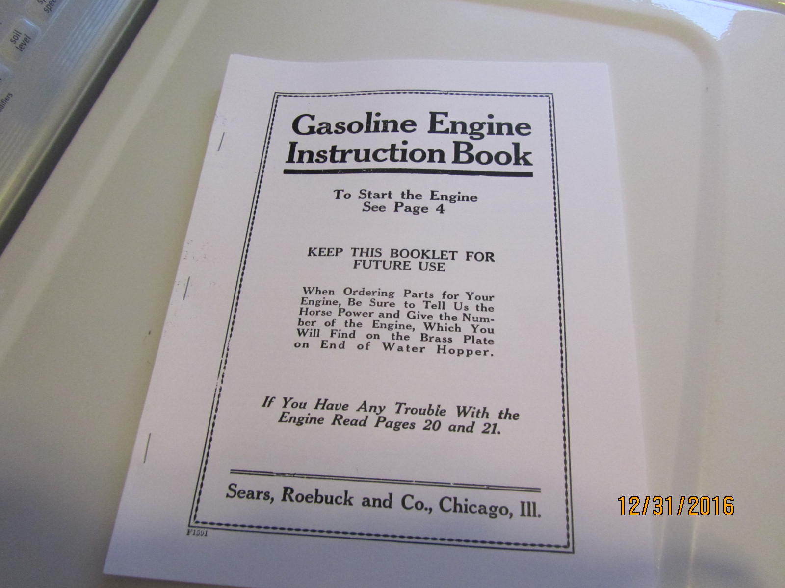 Sparta Economy sears 1hp to 10hp  Gas Engine  Instruction/Parts Catalog Manual 