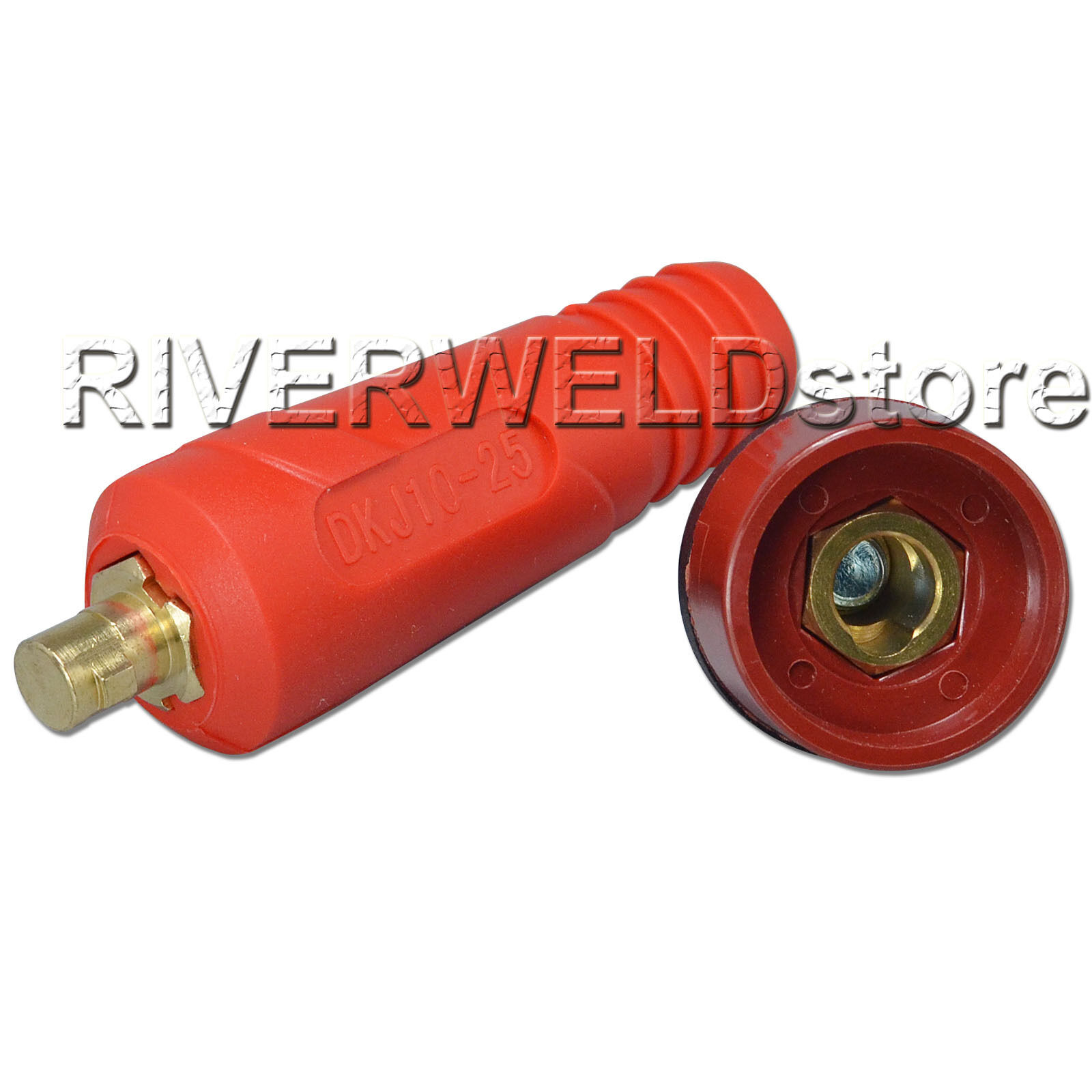 TIG Quick Cable Panel Connector Socket DKJ10-25 & DKZ10-25 Dinse-Style Red Color