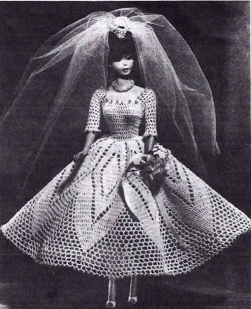 SWEET TEEN BRIDE Crochet Pattern DOLLS like Barbie WEDDING GOWN Copy  0411