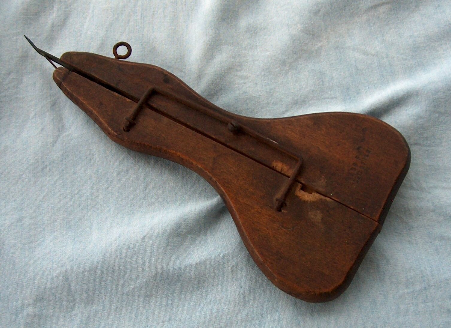 Ross 1881 Patent Primitive Antique Wood Sliding Rug Tool Shuttle Hook Punch