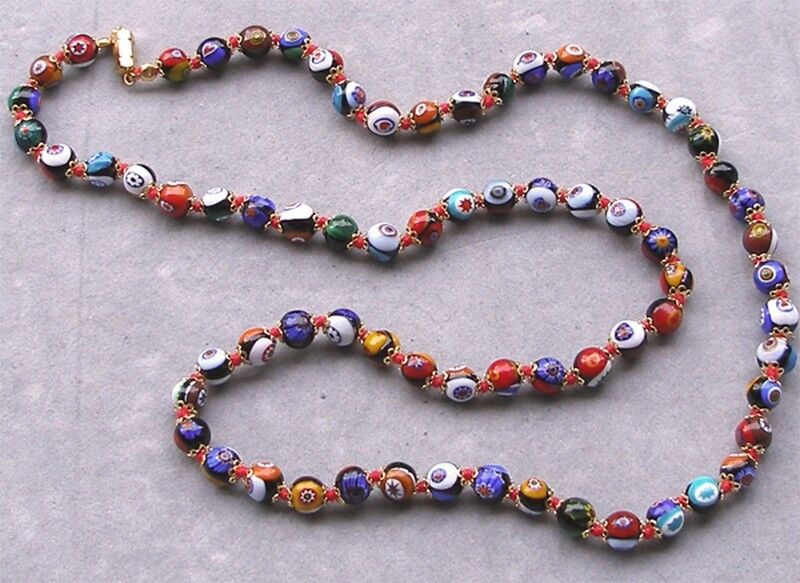 Vintage Murano Glass Beads MILLEFIORI CLASSIC NECKLACE