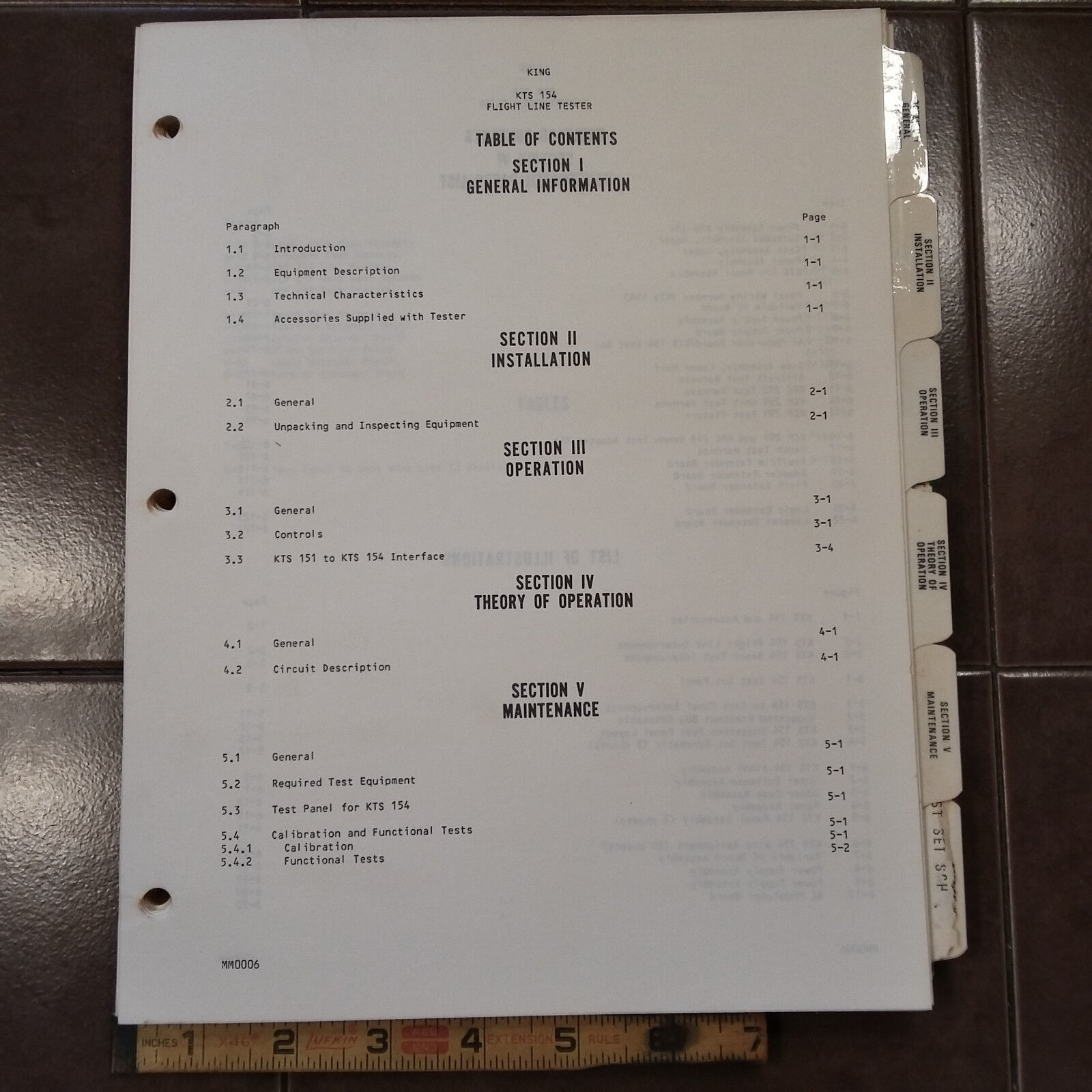 King KTS 154 Flight Line Tester Operation & Service Manual