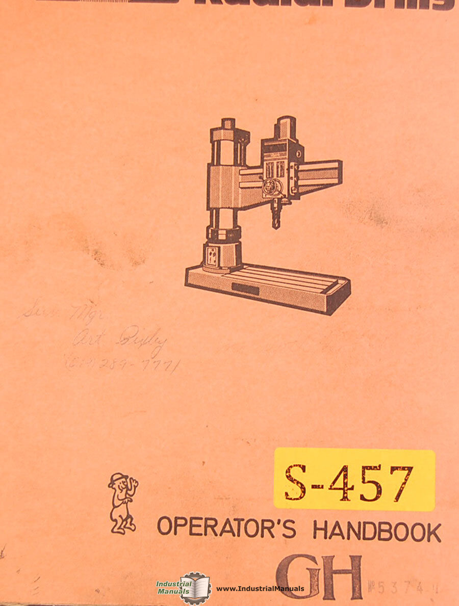 SouthBend GH 50/1000, FORADIA Radial Drill, Eng & Spanish, Operators Manual 1979
