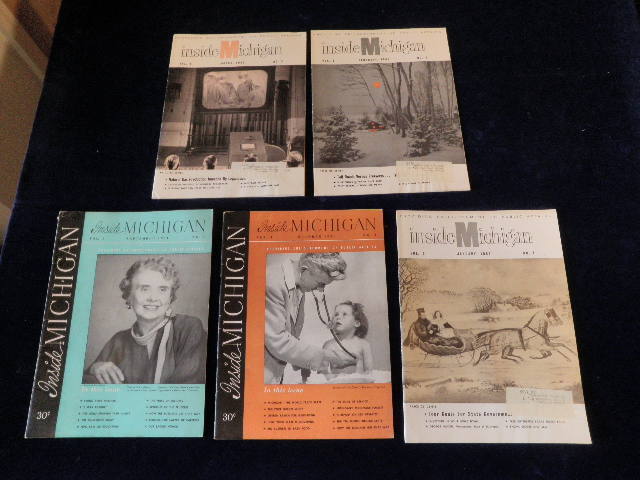 Vintage 1952 & 1955 Inside Michigan Magazine Lot 5 Issues Fascinating  M13