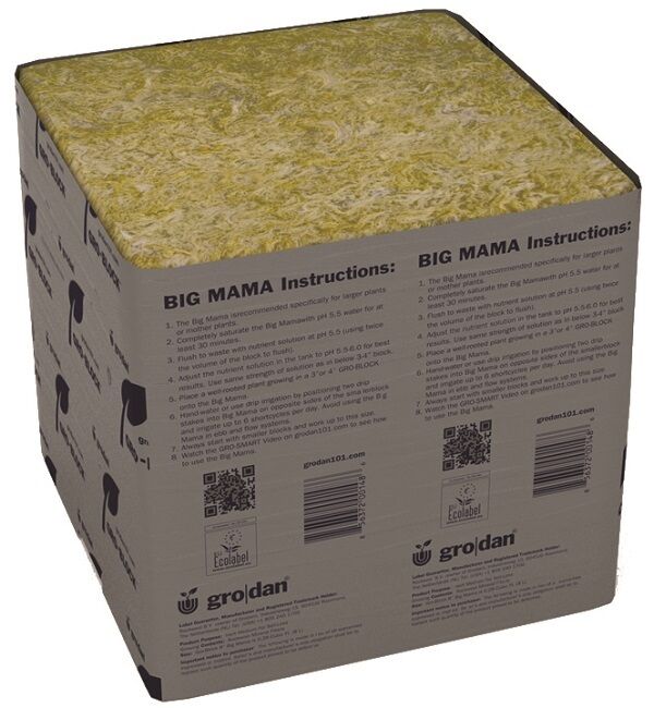 Grodan Big Mama 8x8x8, Case Of 18 Blocks / Cubes SAVE $$ W/ BAY HYDRO $$