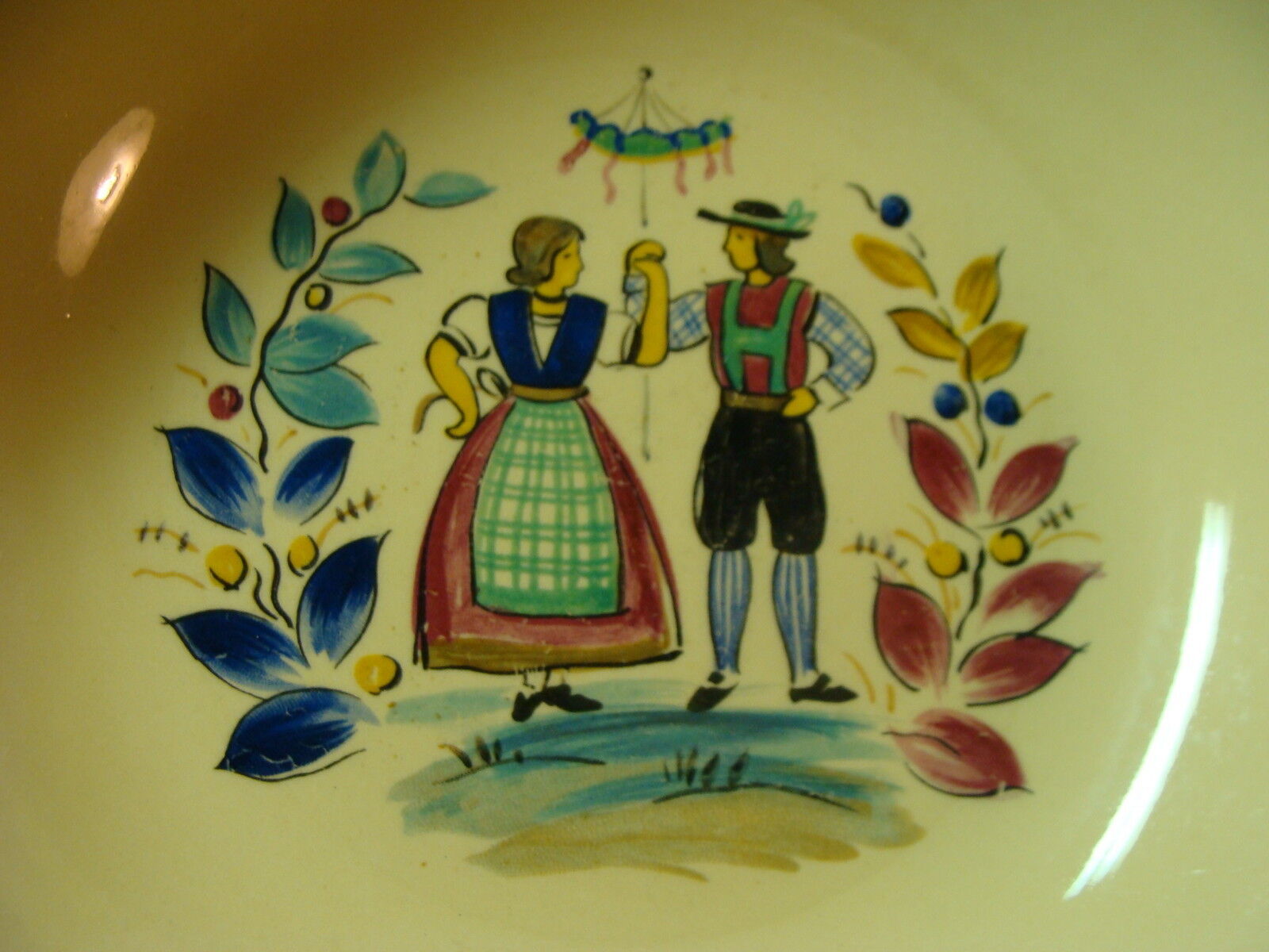 vintage Edwin M. Knowles China co. Union Made in USA 38-3 hand painted  couple