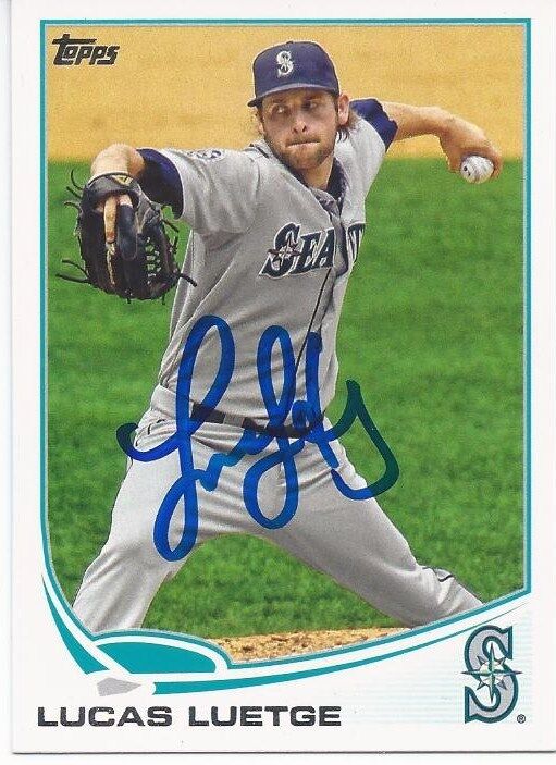 Seattle Mariners LUCAS LUETGE Signed 2013 Topps Card