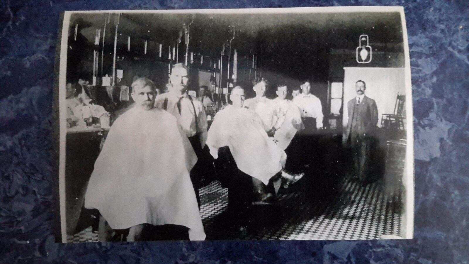 1900\'s Vintage Barbershop Interior 4 Barbers Large Shop Photo