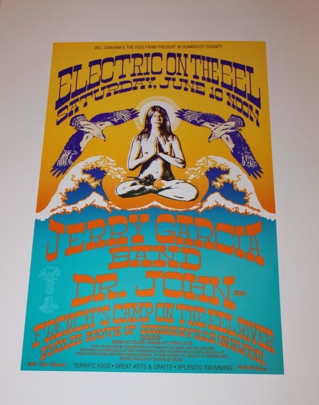 Jerry Garcia Band on the Eel River 1989 Concert Poster Rick Griffin art on there