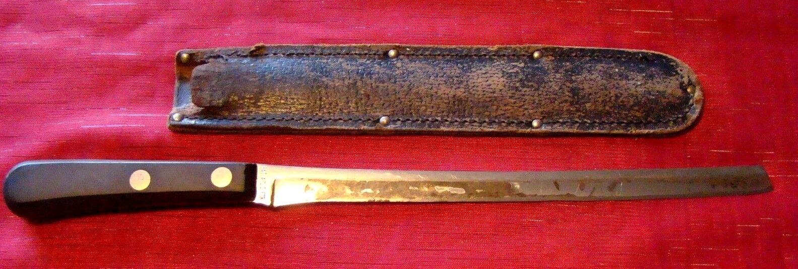 Vintage - Case Cutlery - Kitchen Butcher Knife w/ Leather Case - Gotta L@@K
