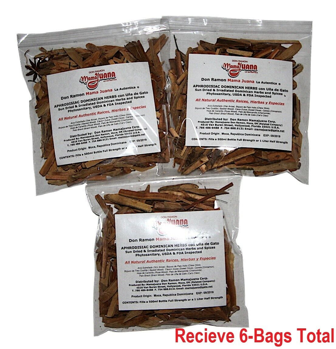 MAMAJUANA 500 SIZE DRY BAGS - BUY 3 GET 3 FREE - DIABETIC RECIPE - by DON RAMON