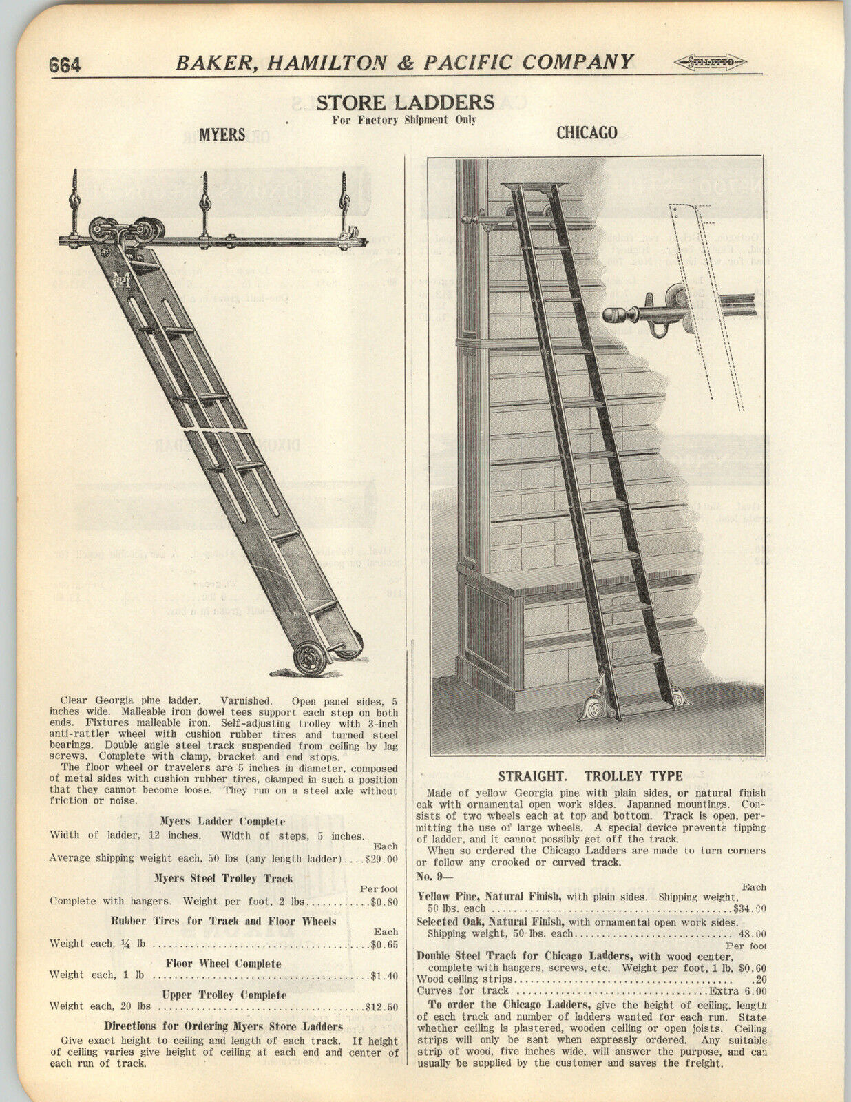1923 PAPER AD 3 PG Chicago Myers Iowa Auto Store Library Rolling Ladder Wheeled