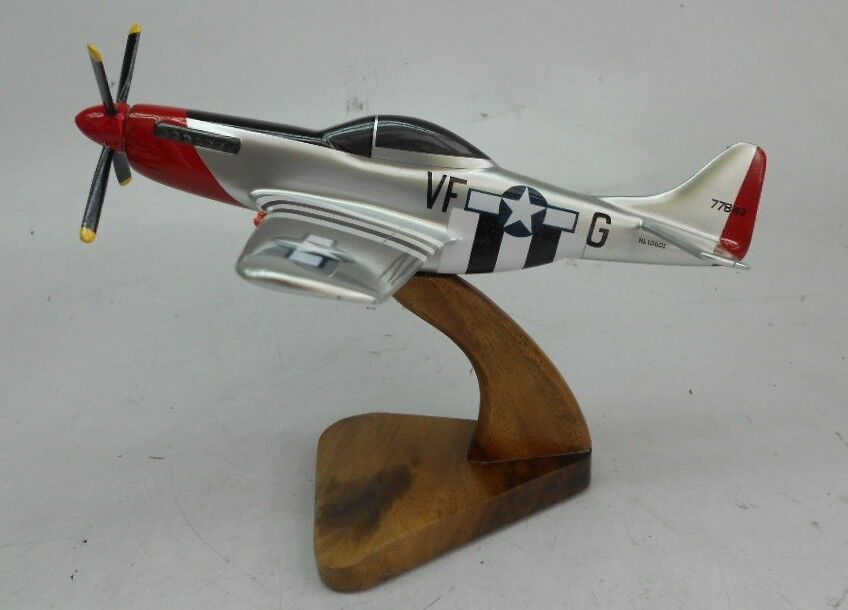 North American Aviation P-51 Mustang Fighter Aircraft Wood Model Small Replica