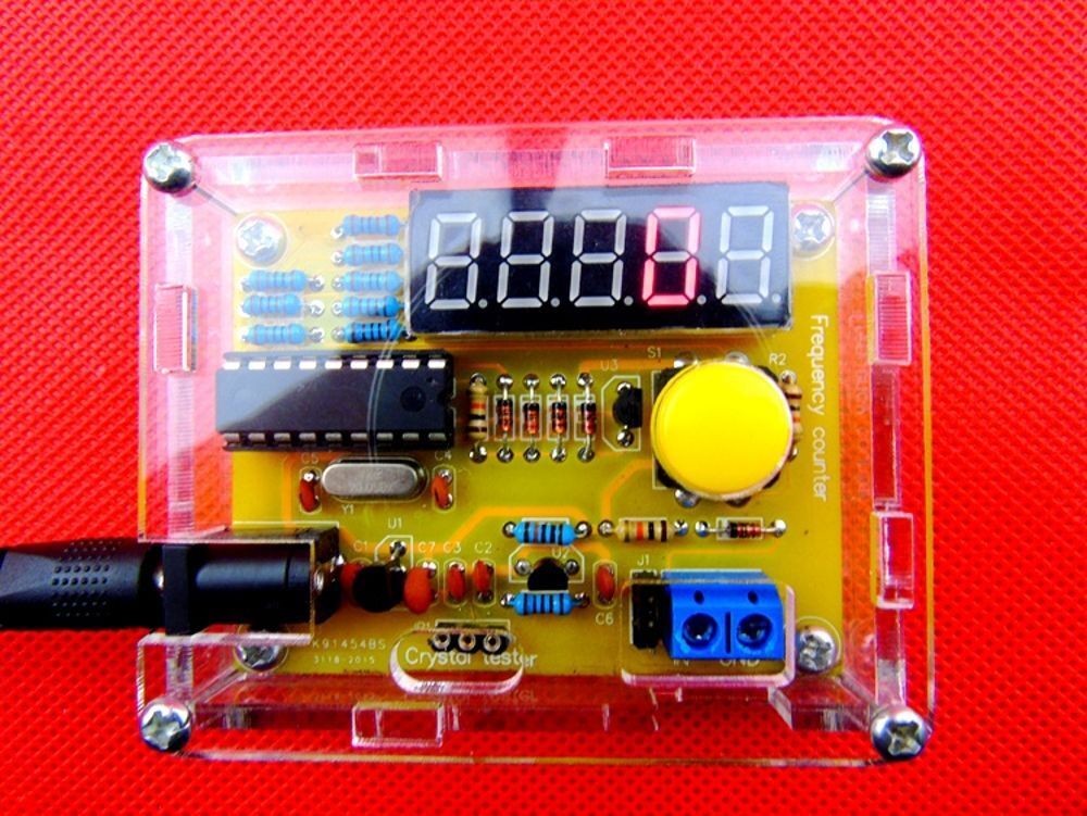 1Hz-50MHz Crystal Oscillator Frequency Counter Meter Digital LED PIC + case DIY