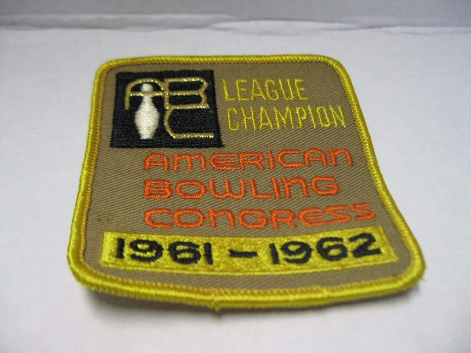VINTAGE 1961-1962 League Champion BOWLING PATCH American Bowling Congress Unused