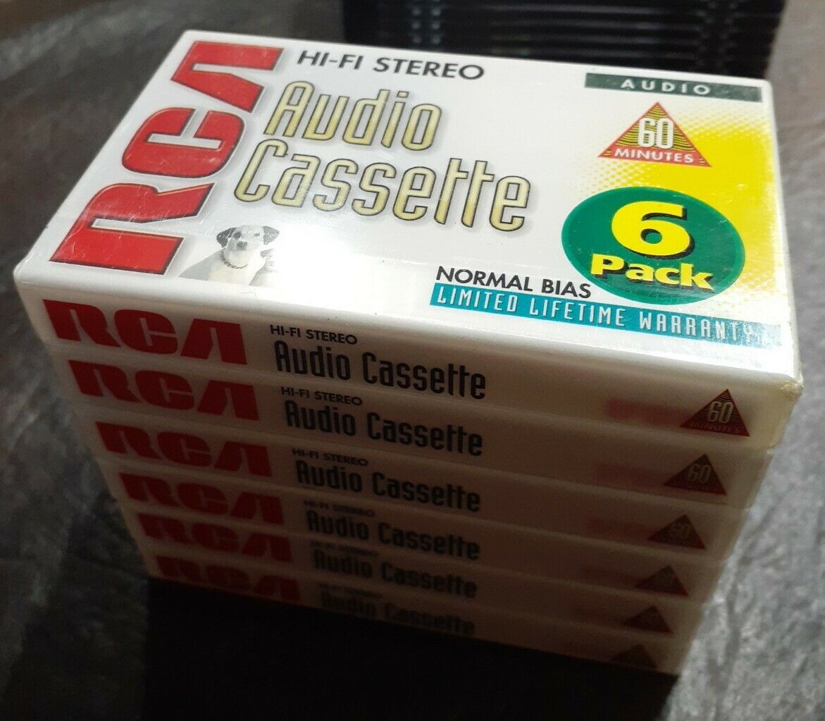 6 pack RCA HI-FI Stereo Audio Cassette