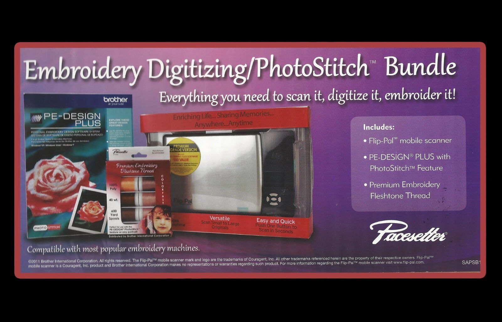 PE Design Plus Embroidery Digitizing / PhotoStitch Bundle *Scan it, digitize it,