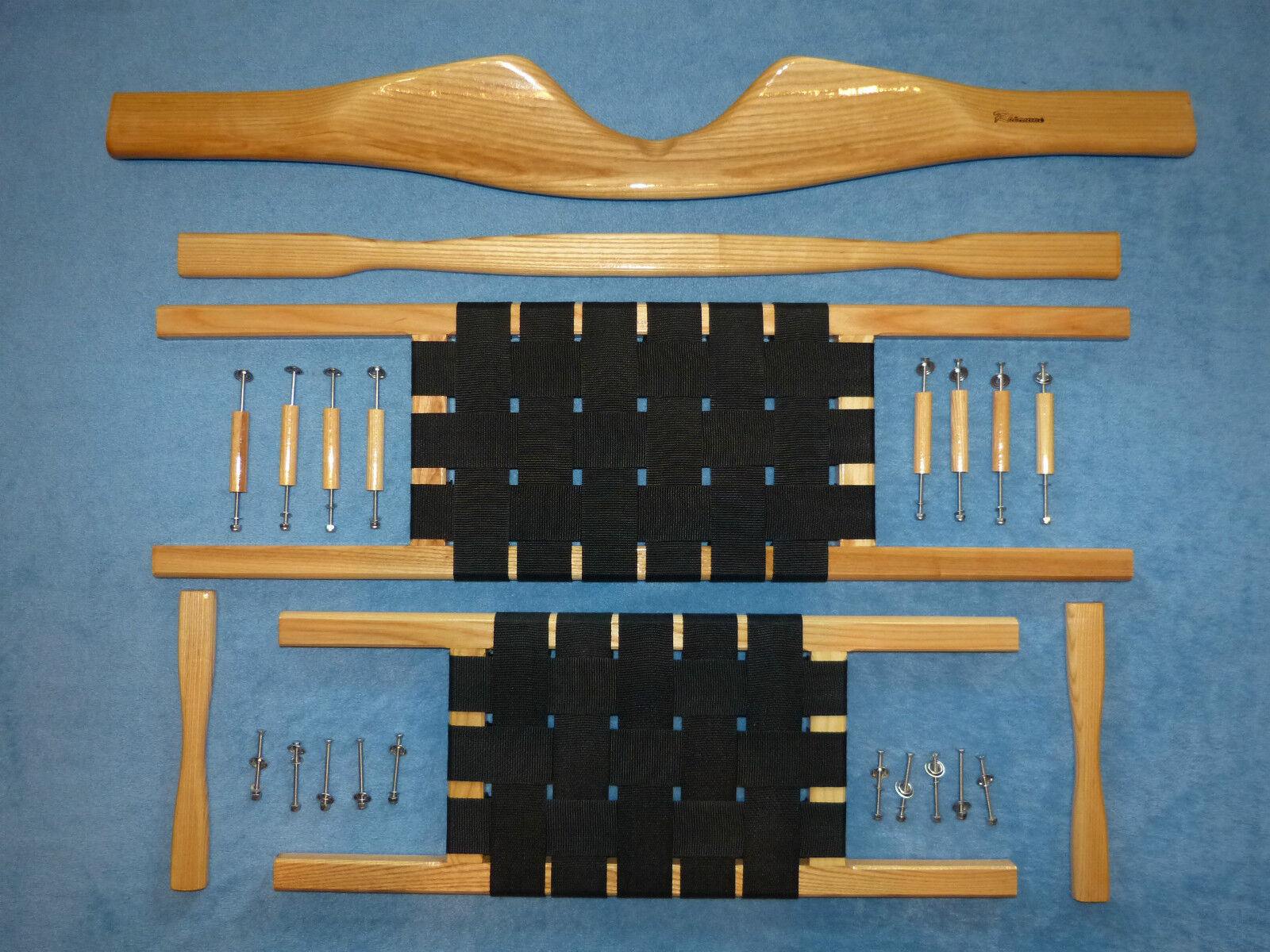 Web canoe seats,deep dish ash yoke,thwart,handles and hardware