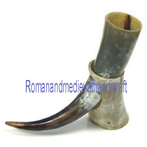 Norwegian Polished Viking Drinking Horn with Horn Stand for beer wine mead pagan