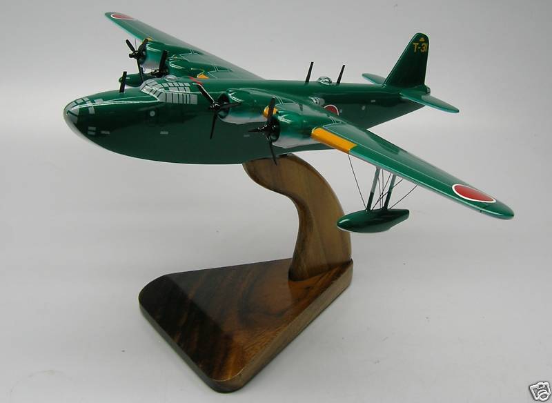 Kawanishi H8K2 Flying Boat Seaplane Desktop Kiln Dry Wood Model Regular New