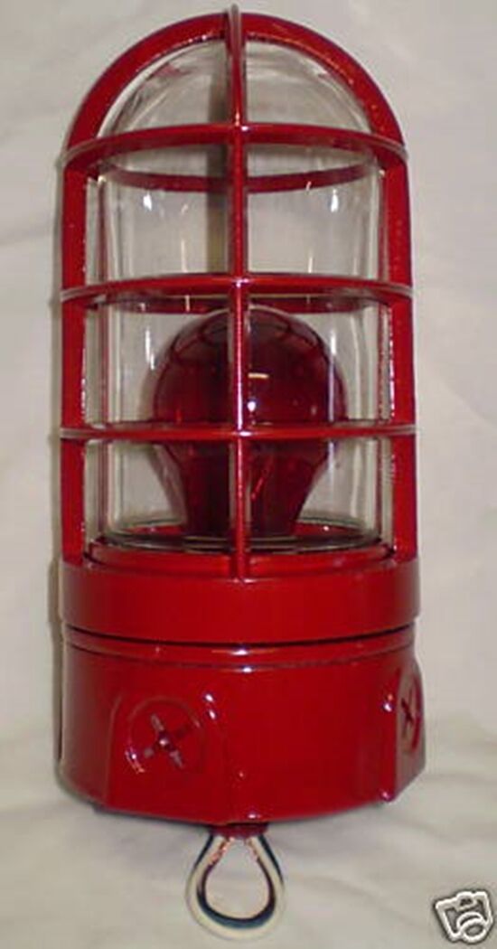 GAMEWELL FIRE ALARM BOX RED CAGED LIGHT FIXTURE...
