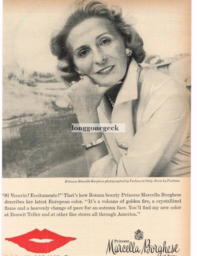1959 Princess Marcella Borghese Lipstick photo VTG PRINT AD