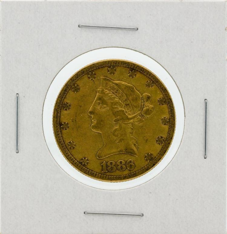 1886-S $10 VF Liberty Head Eagle Gold Coin Lot 253