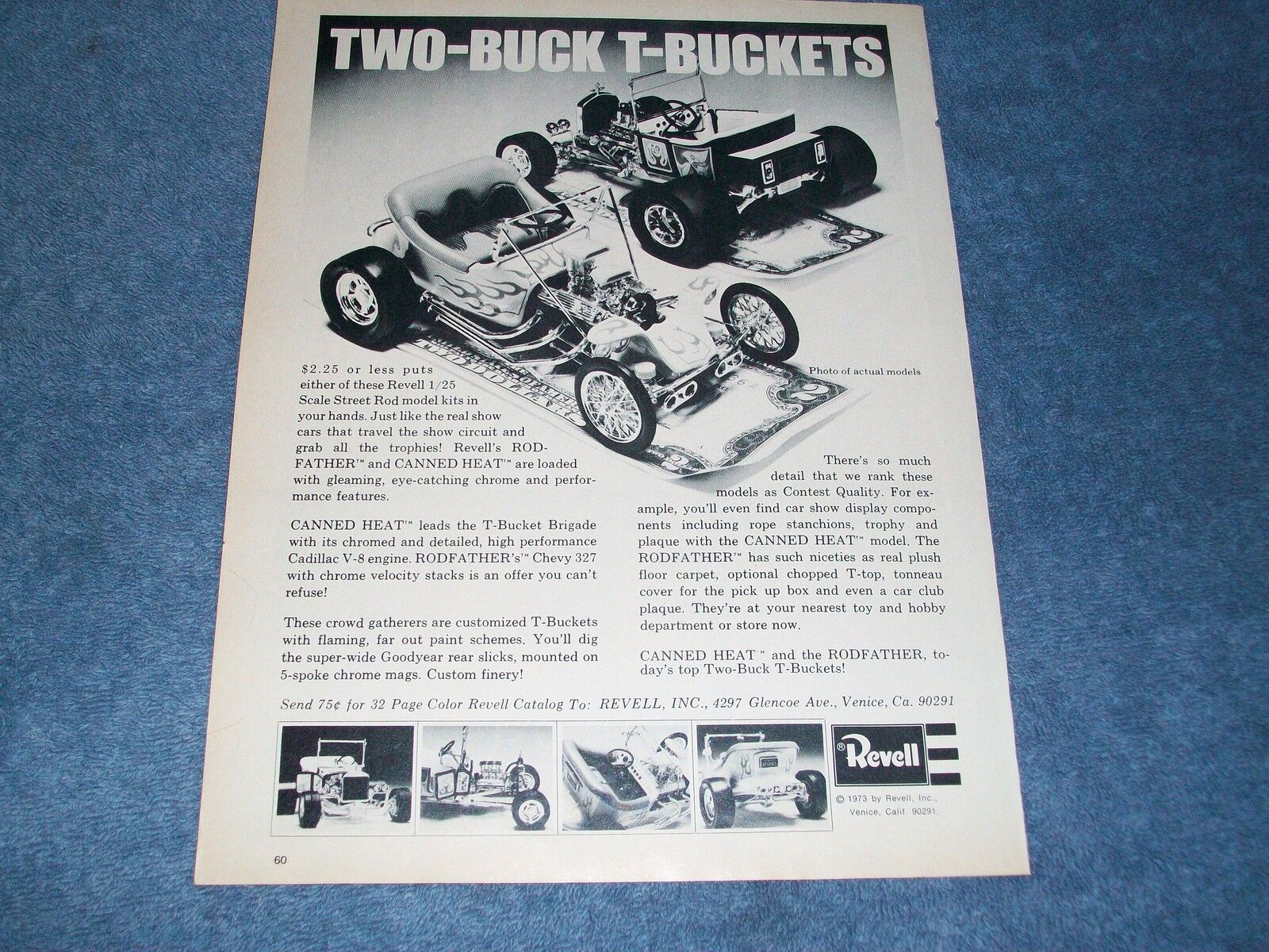 1973 Revell 1/25 Scale Rodfather & Canned Heat Vintage Ad \