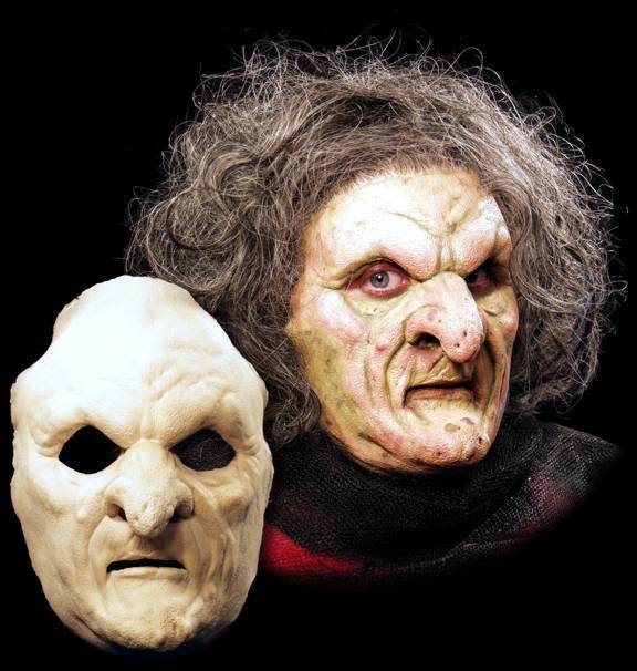 Witch Old Woman Halloween Mask Foam Latex Prosthetic Appliance Moves with Face
