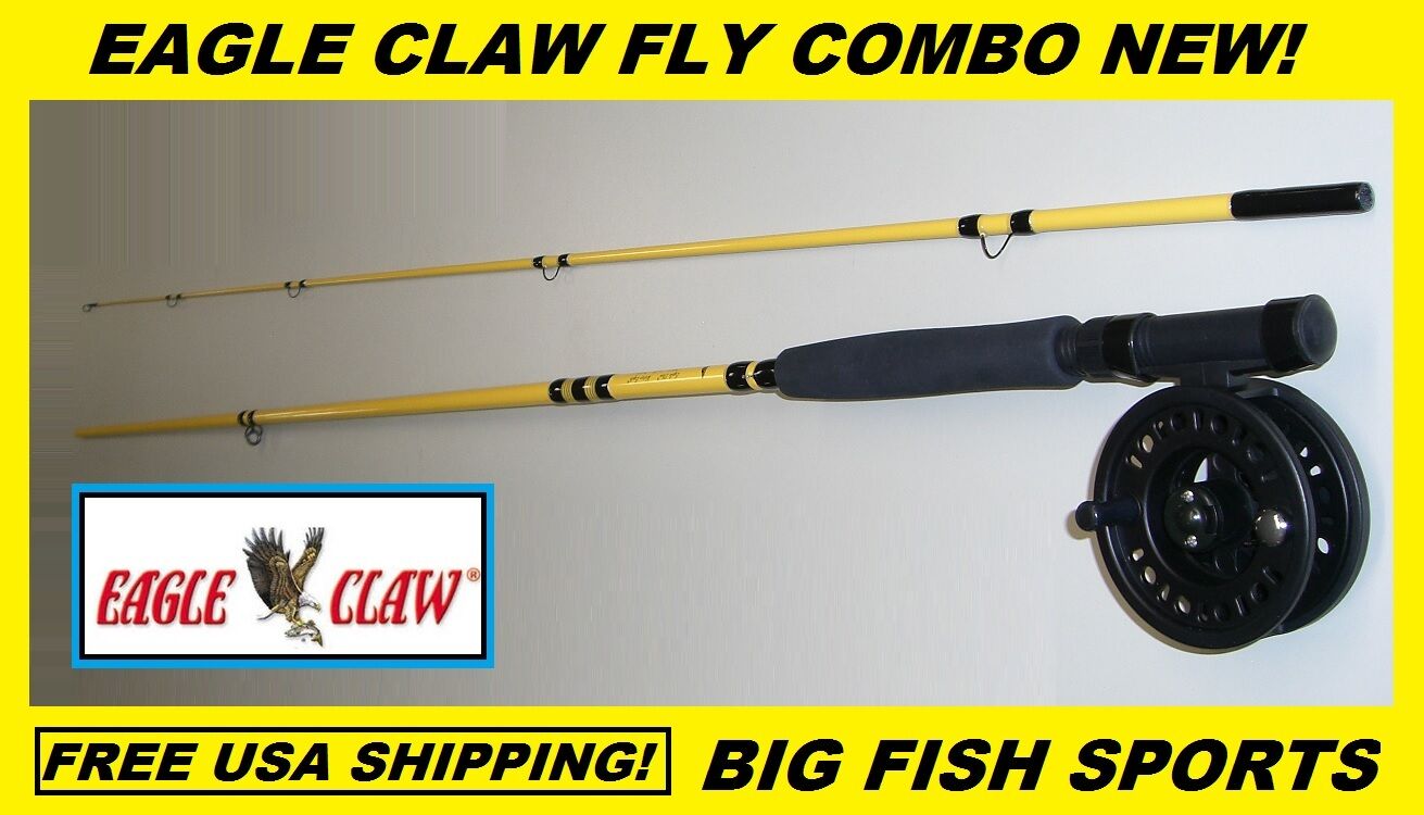 EAGLE CLAW Fly Fishing Combo 2-piece 8-feet 6-inch #MS6025 FREE USA SHIPPING