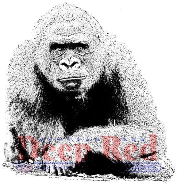 Deep Red Stamps Gorilla Rubber Cling Stamp