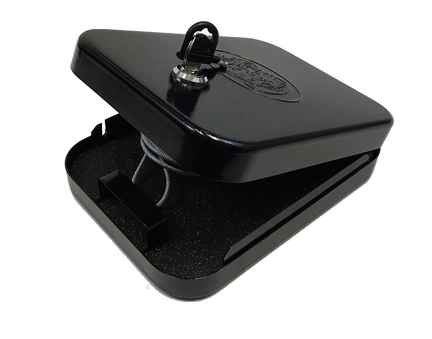 Handgun Gunvault Safe Portable Lock Box Key Lock Pistol Steel Case
