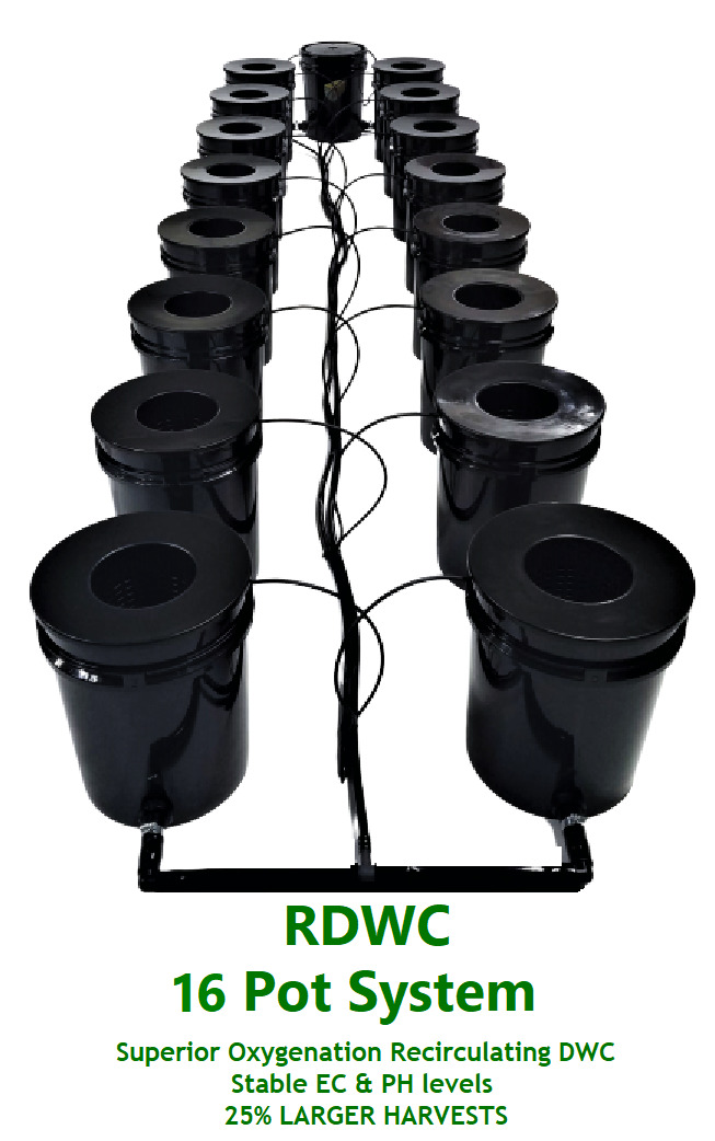 Grow 16 Hydroponic System Recirculating Deep Water Culture RDWC