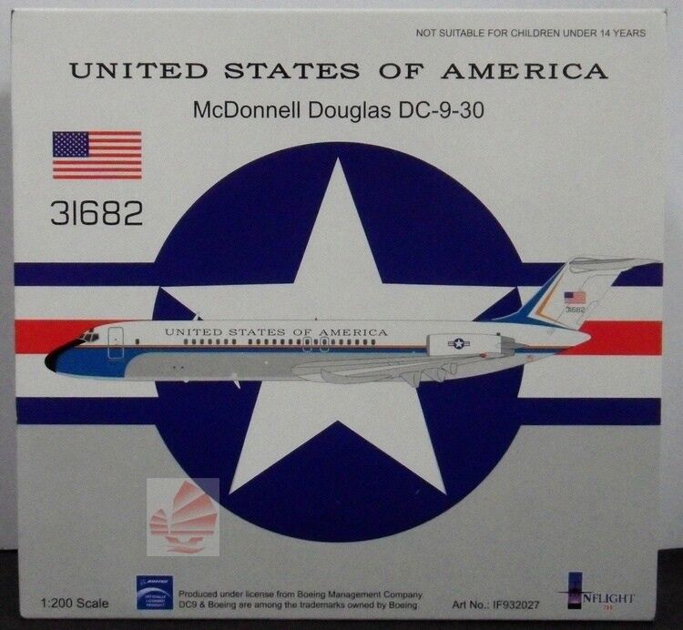 Inflight200 United States Air Force C-9C 1:200 Diecast Plane Model IF932027