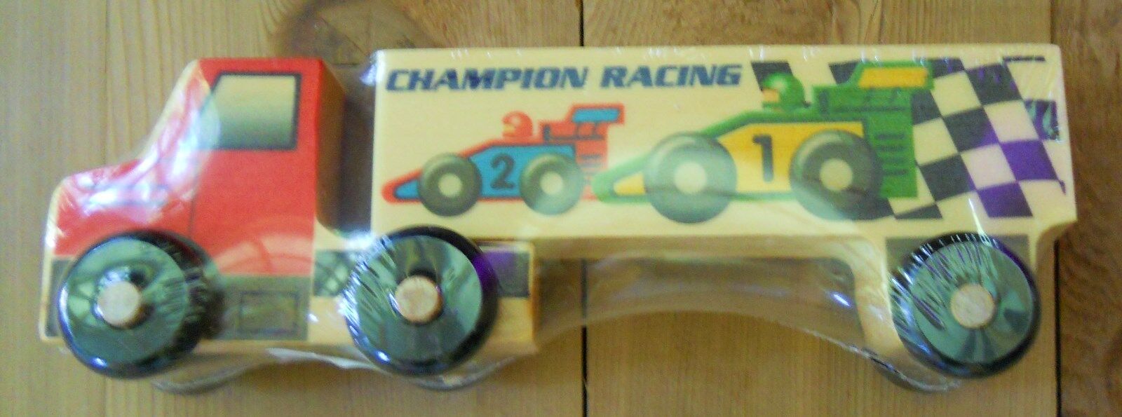 Wooden Wood SEMI Truck Old Fashioned Toys Champion Racing Cars USA TOY New