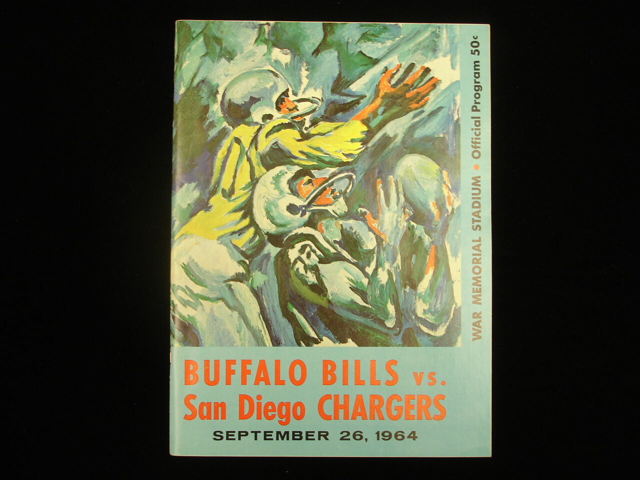 September 26, 1964 San Diego Chargers vs. Buffalo Bills Program – EX