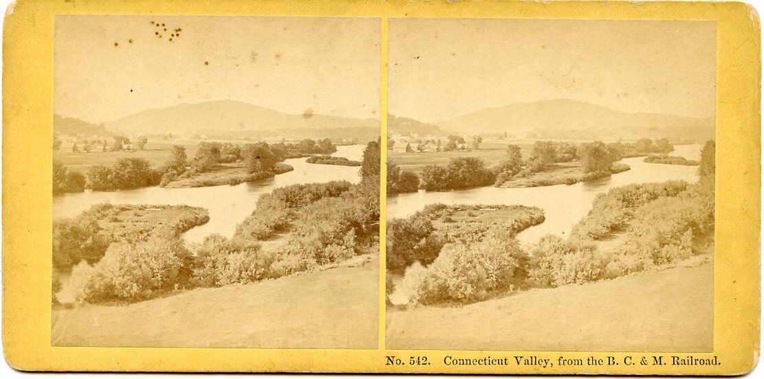 KILBURN BROS NH STEREOVIEW CONNECTICUT VALLEY FROM B.C. & M. RAILROAD 