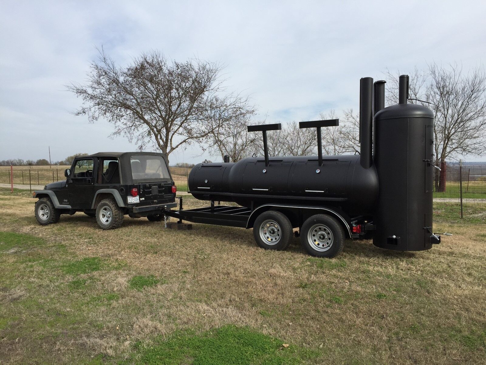 NEW BBQ pit smoker cooker and Charcoal grill trailer 